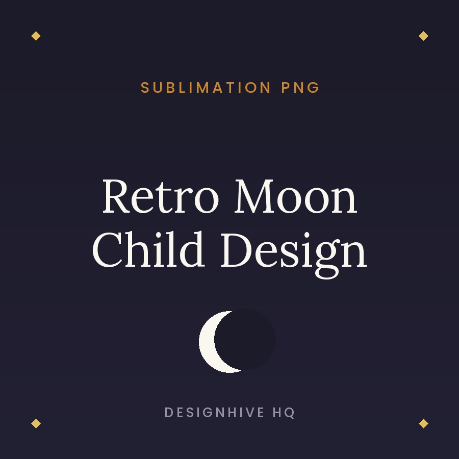Retro Moon Child boho celestial sublimation PNG design